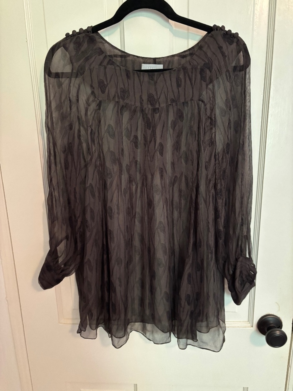 Black and gray shear blouse